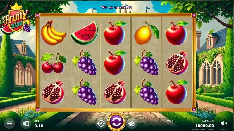 Fruity X125 Mascot Gaming Slot Main Screen Reels