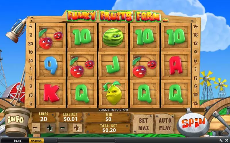 Funky Fruits Farm PlayTech Slot Main Screen Reels