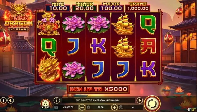 Fury Dragon – Hold and Win BetSoft Slot Main Screen Reels