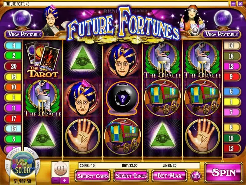 Future Fortunes Rival Slot Main Screen Reels