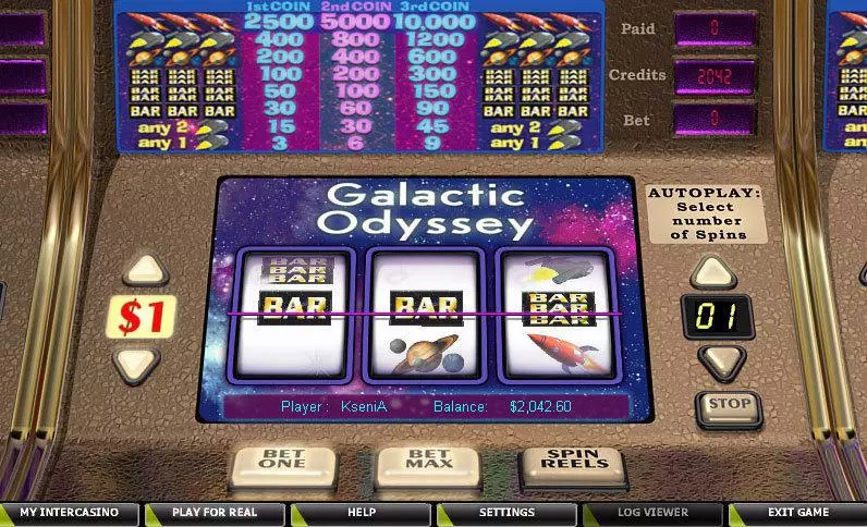 Galactic Odyssey CryptoLogic Slot Main Screen Reels