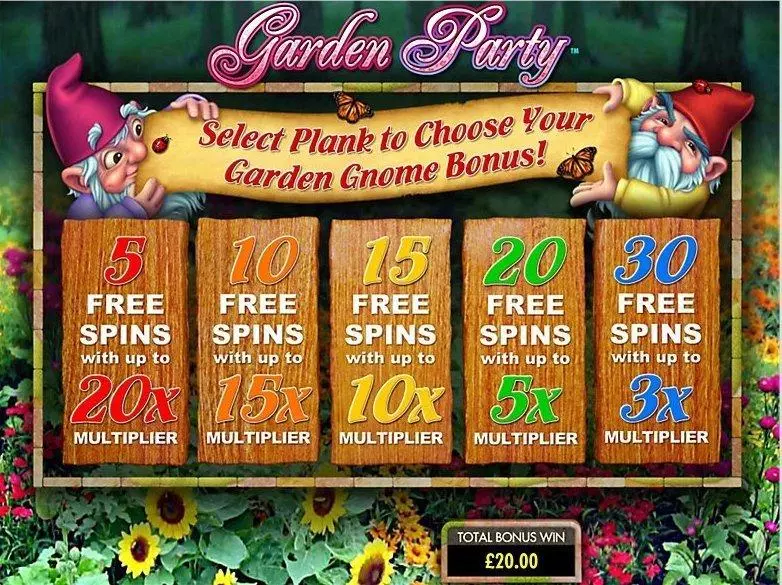 Garden Party IGT Slot Introduction Screen