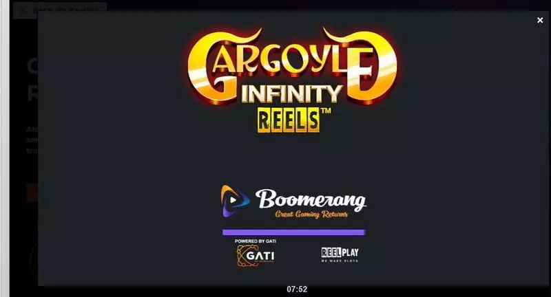 Gargoyle Infinity Reels ReelPlay Slot Introduction Screen