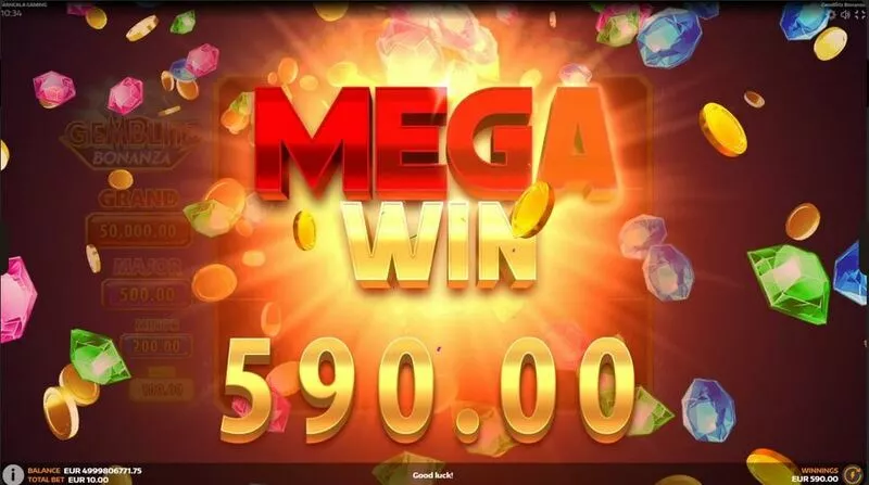 GemBlitz Bonanza Mancala Gaming Slot Winning Screenshot