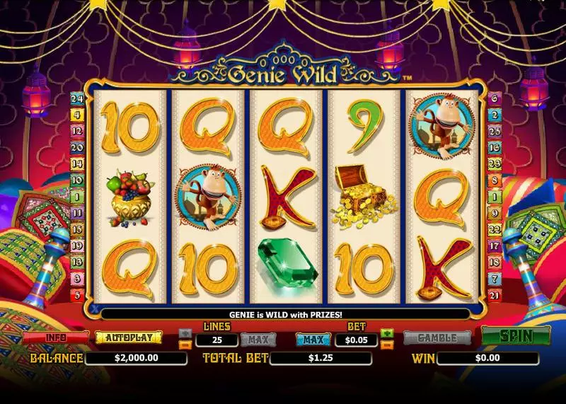 Genie Wild NextGen Gaming Slot Main Screen Reels