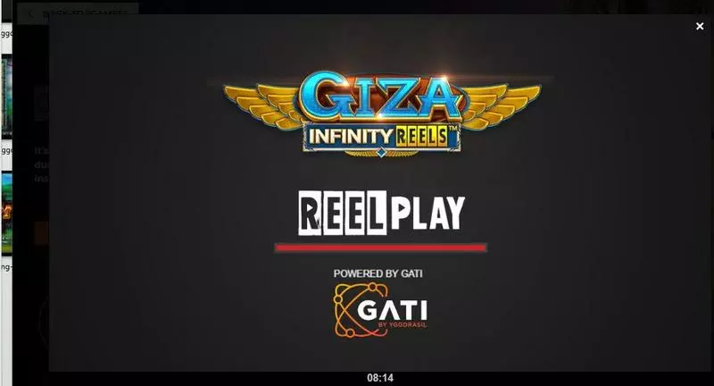 Giza Infinity Reels ReelPlay Slot Introduction Screen