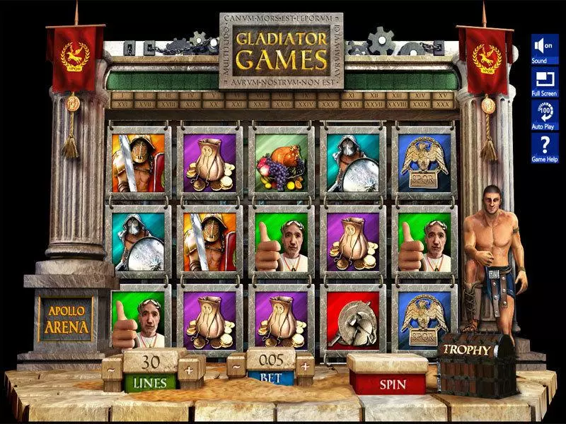 Gladiator Games Slotland Software Slot Main Screen Reels