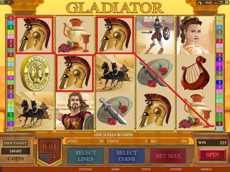 Gladiator Microgaming Slot Main Screen Reels