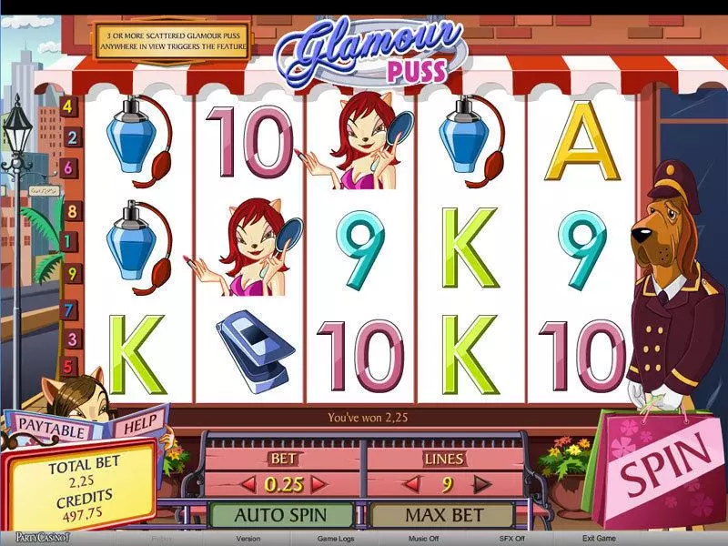 Glamour Puss bwin.party Slot Main Screen Reels