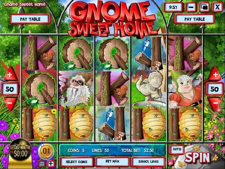 Gnome Sweet Home Rival Slot Main Screen Reels