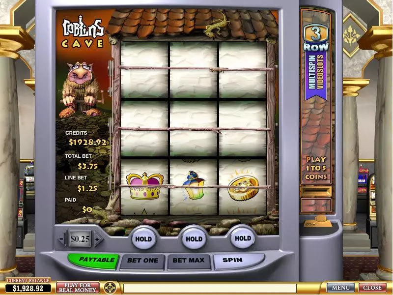 Goblin's Cave PlayTech Slot Main Screen Reels