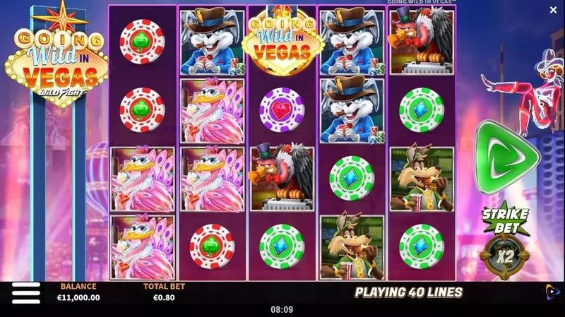 Going Wild in Vegas Wild Fight ReelPlay Slot Main Screen Reels