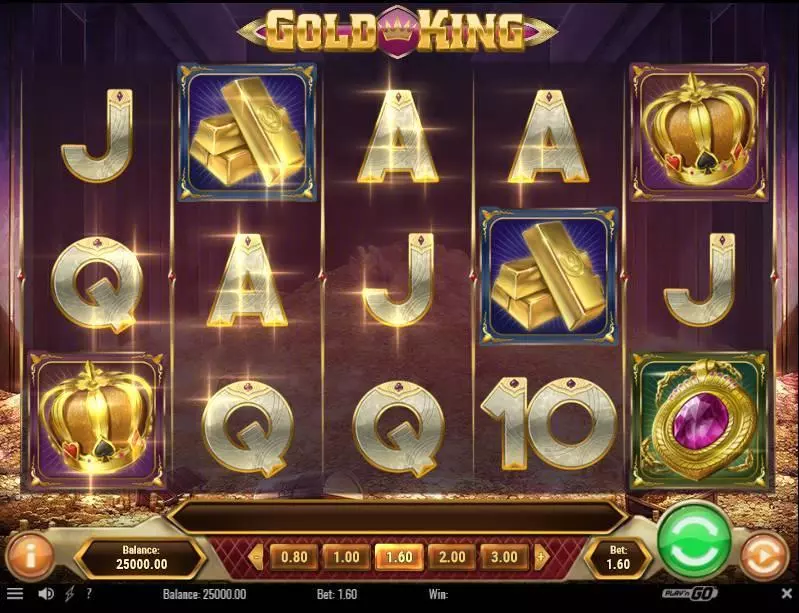 Gold King Play'n GO Slot Main Screen Reels