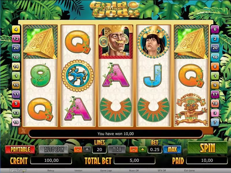 Gold of the Gods bwin.party Slot Main Screen Reels