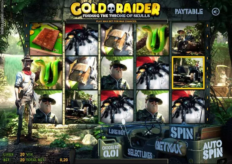 Gold Raider Sheriff Gaming Slot Main Screen Reels
