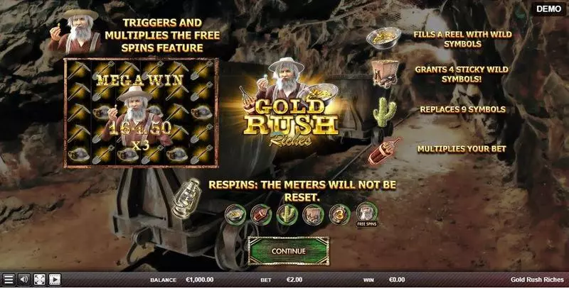 Gold Rush Riches Red Rake Gaming Slot Info and Rules