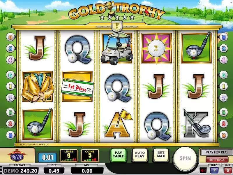 Gold Trophy Play'n GO Slot Main Screen Reels