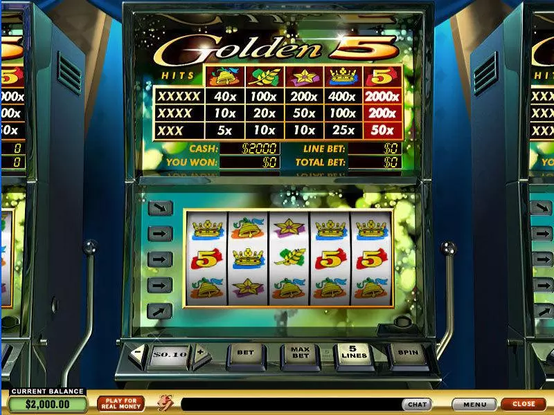 Golden 5 PlayTech Slot Main Screen Reels