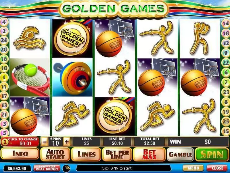 Golden Games PlayTech Slot Main Screen Reels