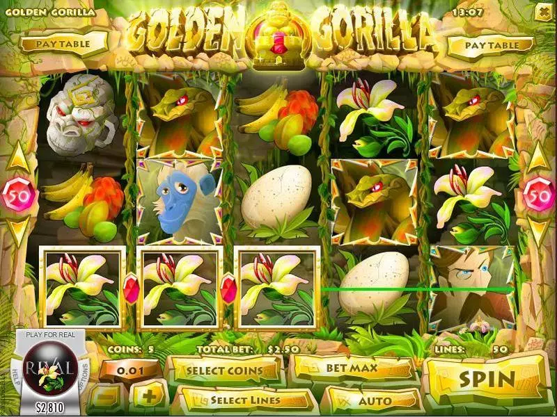Golden Gorilla Rival Slot Main Screen Reels
