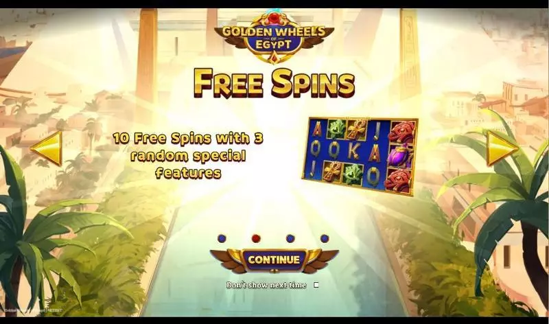 Golden Wheels of Egypt NetEnt Slot Free Spins Feature