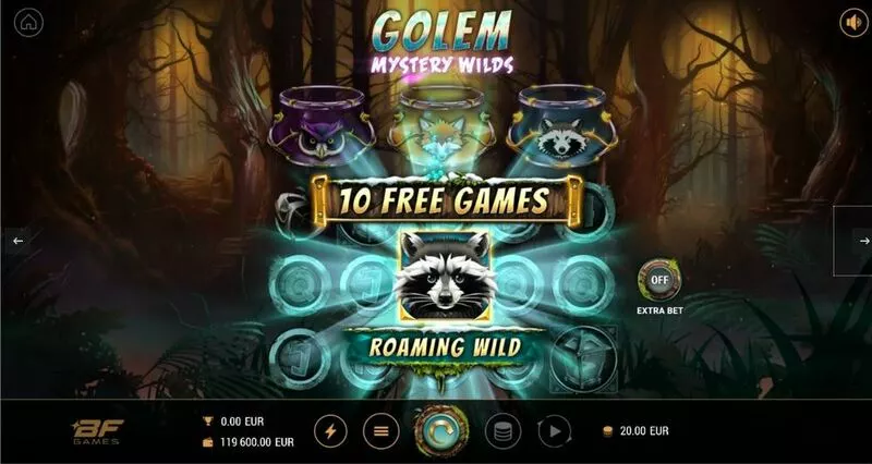 Golem Mystery Wilds BF Games Slot Free Spins Feature