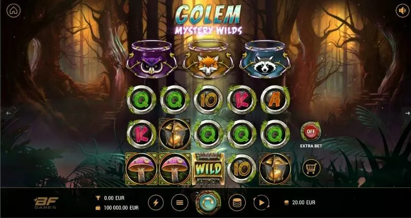 Golem Mystery Wilds BF Games Slot Main Screen Reels