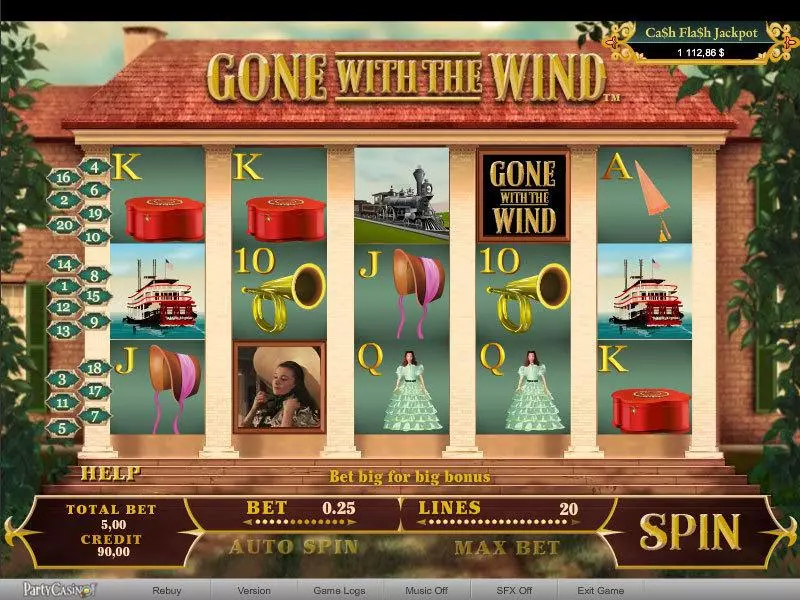 Gone With The Wind bwin.party Slot Main Screen Reels