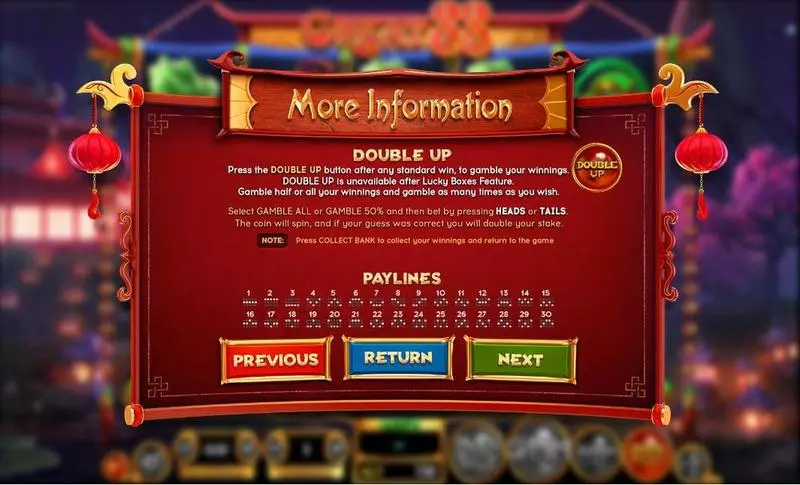 GREAT 88 BetSoft Slot Info and Rules