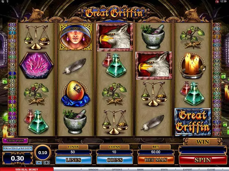 Great Griffin Microgaming Slot Main Screen Reels