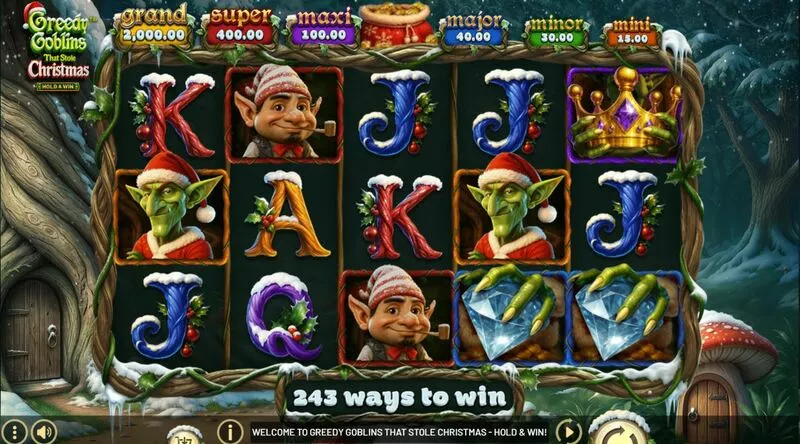 Greedy Goblins That Stole Christmas BetSoft Slot Main Screen Reels