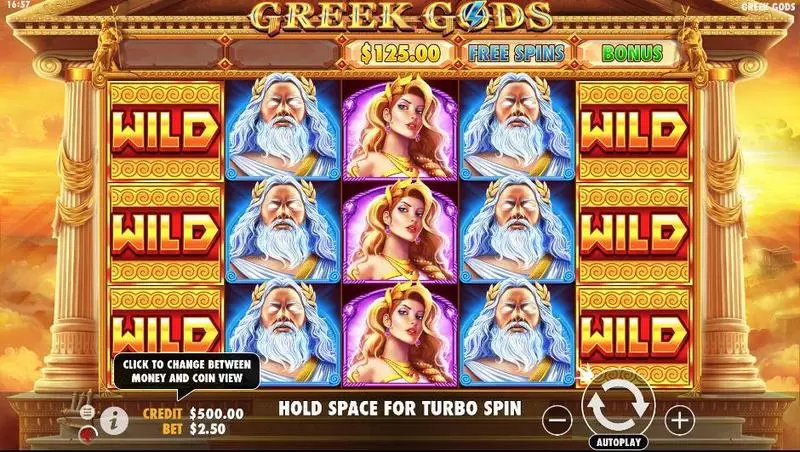 Greek Gods Pragmatic Play Slot Main Screen Reels