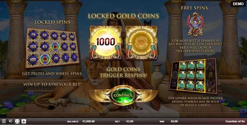 Guardian of Ra Red Rake Gaming Slot Info and Rules
