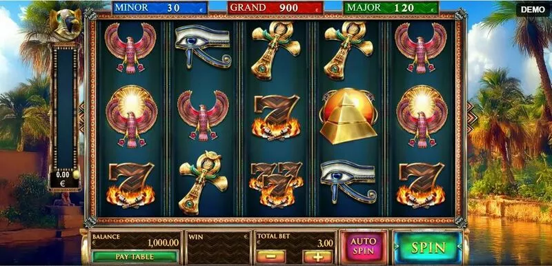 Guardians of Luxor 3 Red Rake Gaming Slot Main Screen Reels