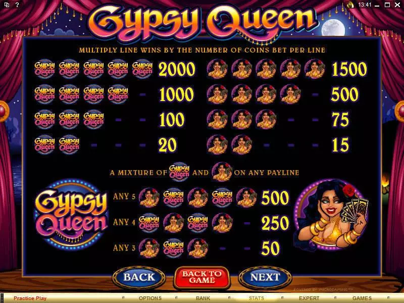 Gypsy Queen Microgaming Slot Info and Rules