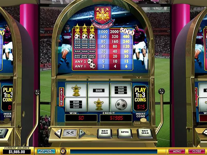 Hammers Casino PlayTech Slot Main Screen Reels