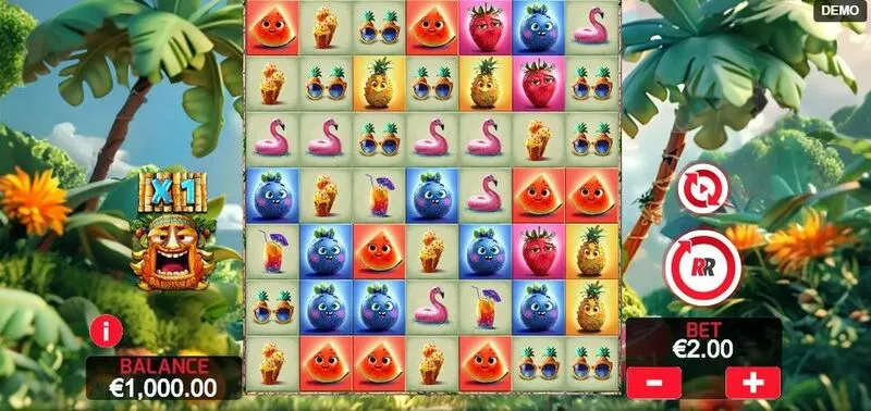 Hawaiitopia Red Rake Gaming Slot Main Screen Reels