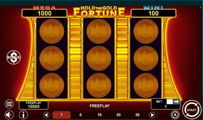Hold The Gold Fortune 1Spin4Win Slot Main Screen Reels