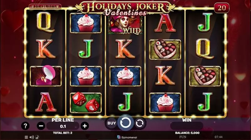 Holidays Joker – Valentines Spinomenal Slot Main Screen Reels