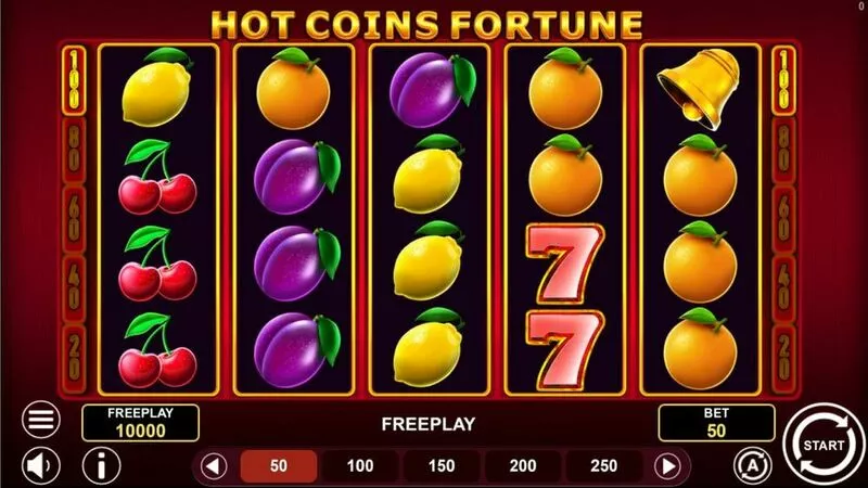 Hot Coins Fortune 1Spin4Win Slot Main Screen Reels