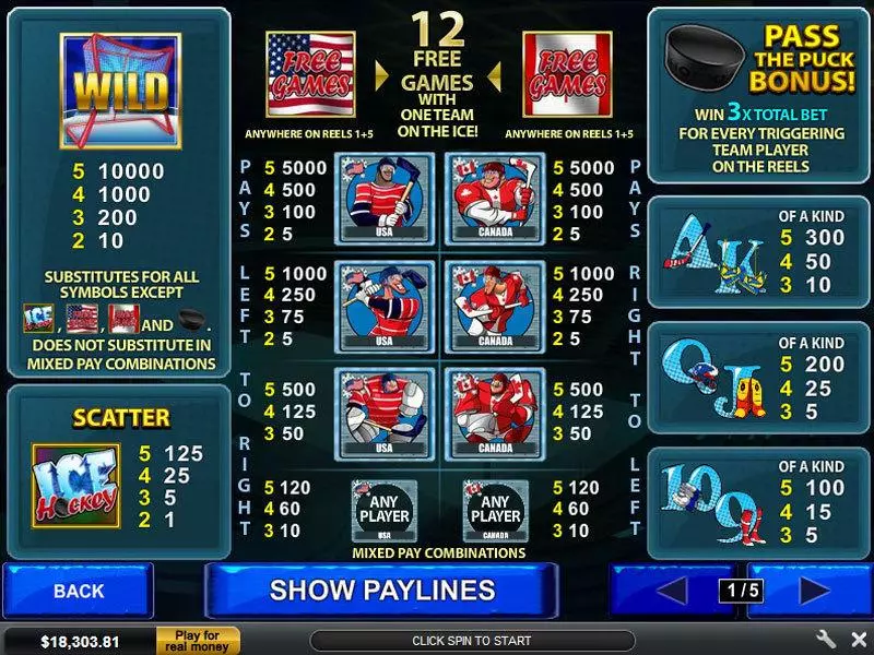 Ice Hockey PlayTech Slot Info and Rules