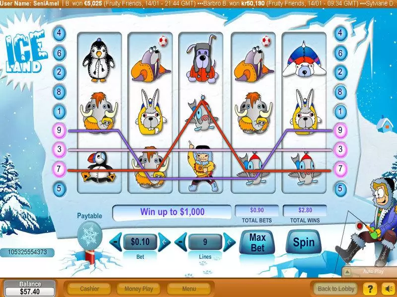 Ice Land NeoGames Slot Main Screen Reels