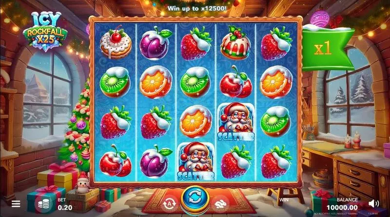 Icy Rockfall X25 Mascot Gaming Slot Main Screen Reels