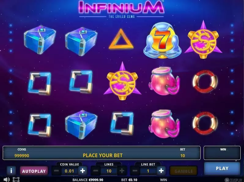 Infinium Zeus Play Slot Main Screen Reels