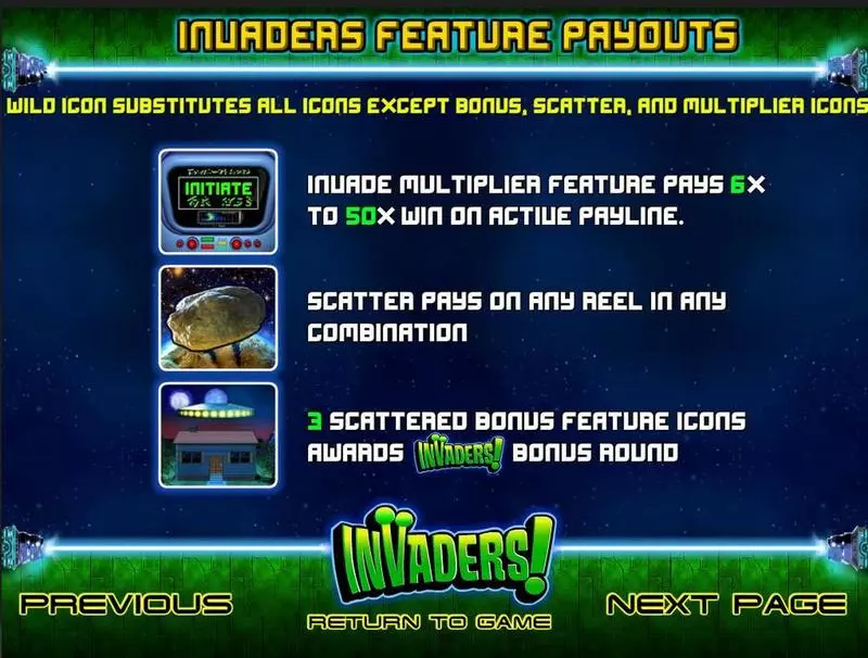 Invaders BetSoft Slot Info and Rules