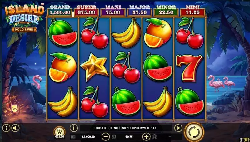 Island Desire - Hold & Win BetSoft Slot Main Screen Reels