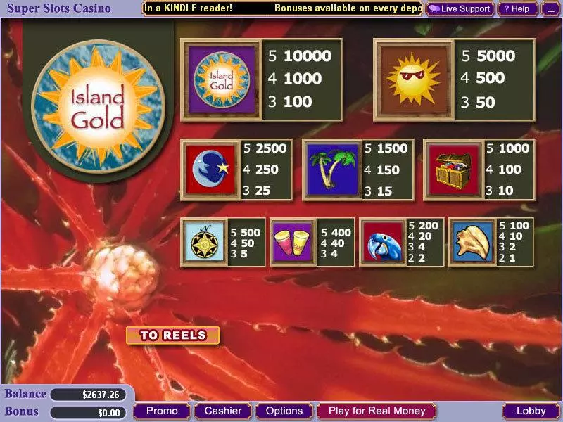 Island Gold Vegas Technology Slot Info and Rules