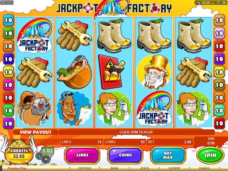 Jackpot Factory Microgaming Slot Main Screen Reels