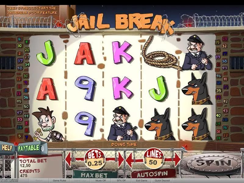 Jail Break bwin.party Slot Main Screen Reels