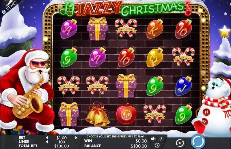 Jazzy Christmas Genesis Slot Main Screen Reels